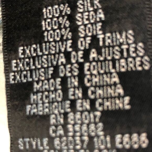 BEBE Kimono Black and White Silk Blouse/Black Silk Previously Owned Size: XS - Picture 4 of 5